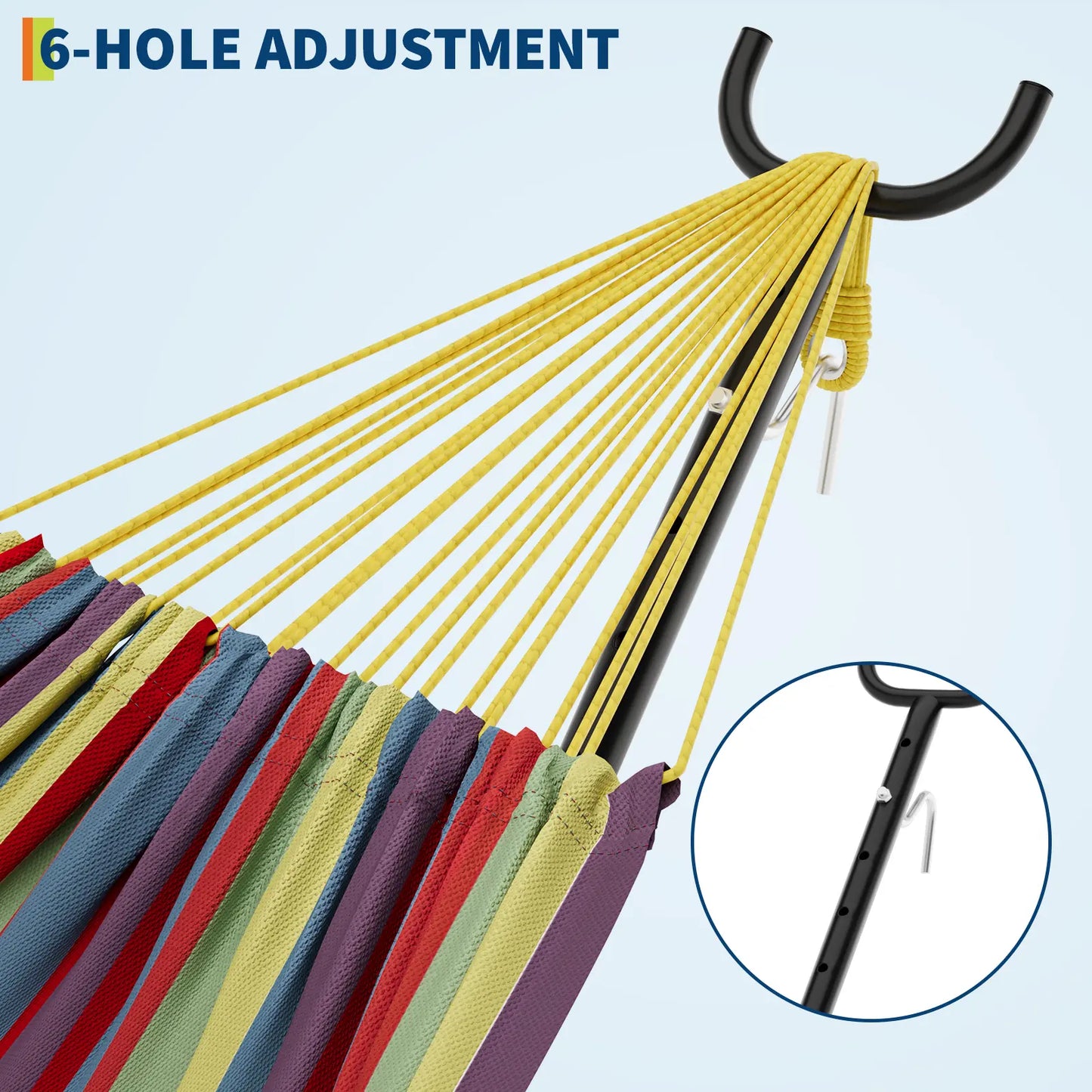 Portable 2 Person Hammock with Heavy-Duty Steel Stand, 450 Lbs Capacity Double Hammock, Space-Saving Structure with Carrying Bag, Versatile for Indoor, Outdoor, Patio, Lawn & Garden Use, Patio Furniture